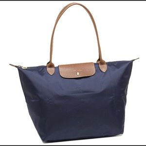 Authentic Longchamp Le Pliage Large Tote Navy